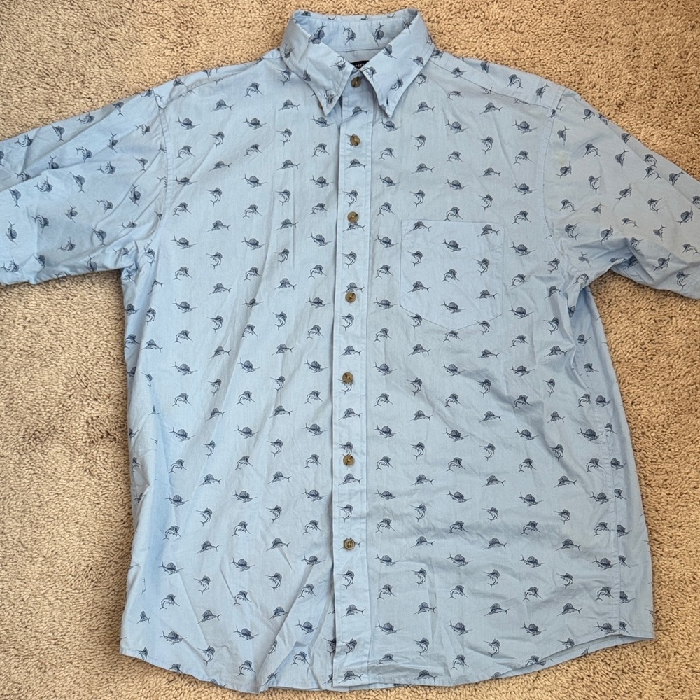 Roundtree & Yorke Light Blue Patterned Shirt